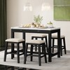 VYNXARIA 5-Piece Dining Table Set, Counter Height Modern Kitchen Table and Chairs with Storage Drawers, Marble Dining Table  for Small Space(Black) - 2 of 4