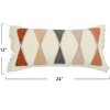 Storied Home Embroidered Cotton Lumbar Pillow with Fringe - 2 of 4