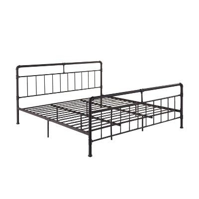 GDFStudio Carmine King Size Industrial Iron Platform Bed Frame