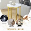 Hooseng Faux Marble Round Side Table Set of 2, 16 Inch Living Room End Table Accent Table Nightstand with Metal Frame for Bedroom, Small Spaces - 3 of 4