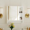 Akoasm Bathroom Medicine Wall Storage Cabinet With Towel Bar,Shelf - 3 of 4