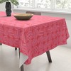 Sewzinski Striped Circle Squares Pink Tablecloth -Deny Designs - 3 of 3