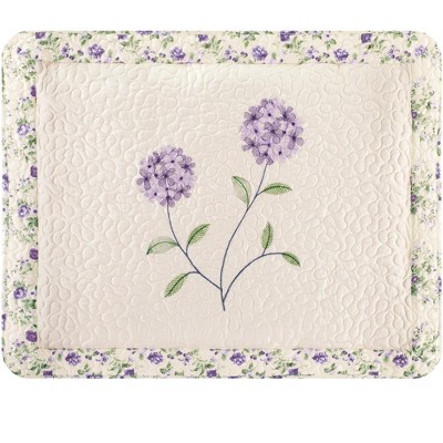 Collections Etc Embroidered Carnation Design Quilted Pillow Sham