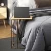 C-Shaped End Table - Mango Wood Side Table with Gold Iron Frame for Couch, Loveseat, or Bed - Modern Living Room Furniture by Lavish Home - 4 of 4