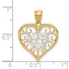 Black Bow Jewelry 14k Yellow Gold and White Rhodium Filigree Love You Pendant, 18mm - 4 of 4