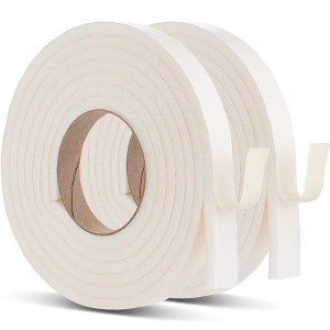 20 Feet Self Stick Low Density Foam Insulation Tape Adhesive Weather Stripping Seal for Doors and Windows - Low Density - 1 of 4