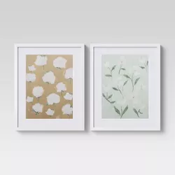 (Set of 2) 16" x 20" Loose Floral Framed Wall Art - Threshold™