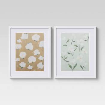 (Set of 2) 16" x 20" Loose Floral Framed Wall Art - Threshold™