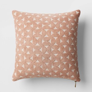 Velvet Jacquard Geo Square Throw Pillow - Threshold™ - 1 of 4