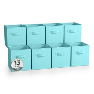 Sorbus 13 Inch 8 Pack Sturdy Collapsible Fabric Storage Cubes with Handle - for Organizing Clothes, Toys, Books, Shelves & more - 1 of 4