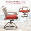 Crestlive Products Patio 2pc 360° Swivel Outdoor Dining Chairs Aluminum Frame, Wood Grain Finish with Sunbrella Cushion - 4 of 4