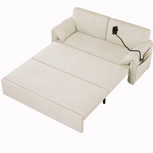 NicBex Modern Pull Out Sofa Bed Velvet Convertible Sleeper Sofa with Storage Pockets and Swivel Phone Stand for Living Room - 1 of 4
