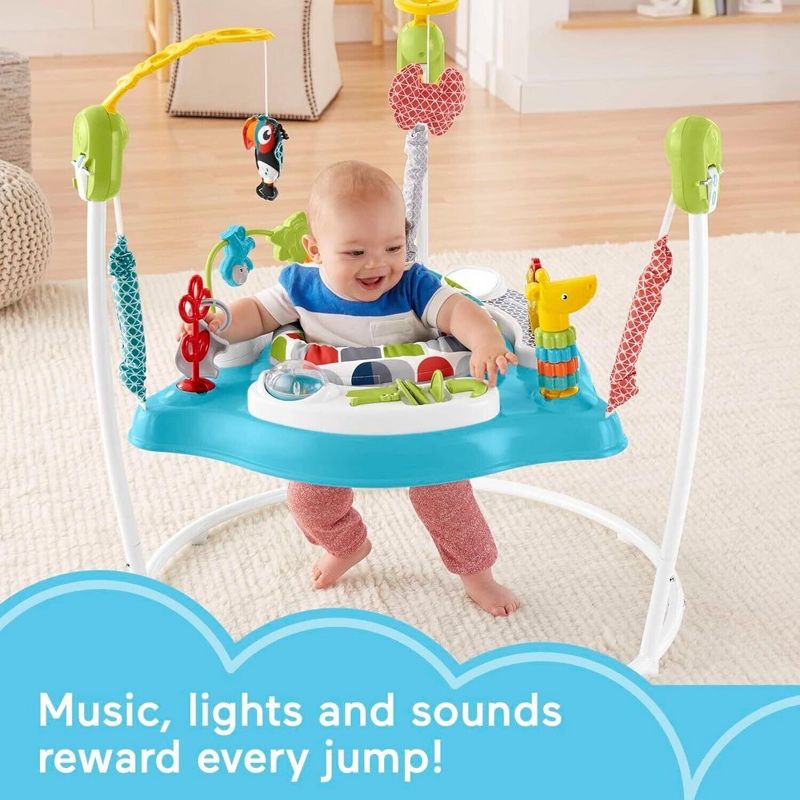 Fisher-Price Baby Bouncer Color Climbers Jumperoo Activity Center with Music Lights & Developmental Toys, 3 of 8
