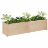 vidaXL Planter Outdoor Patio Raised Garden Bed Flower Box Solid Wood Pine White 2 pcs - 3 of 4