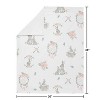 Sweet Jojo Designs Girl Baby Security Blanket Bunny Floral Pink Green and Grey - 3 of 4