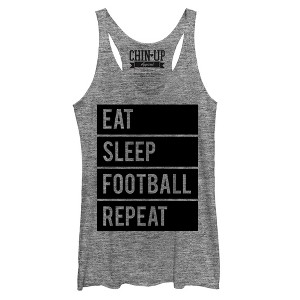 Women's CHIN UP Eat Sleep Football Repeat Racerback Tank Top - 1 of 3