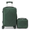 Karl Home 2 Piece Set ABS Trolley Cases striped Pattern Luggage (12in   20in) Green - 3 of 4
