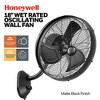 Mule Outdoor Wall Mount Oscillating Wet Rated Fan, Strong Airflow, 3 Speeds, 300 Degree Oscillation, 8 Foot Corded Electric, Matte Black - 3 of 4