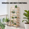 VEVOR 4-Tier Bamboo Ladder Shelf, Trapezoid Open Bookcase, Display Storage Rack Organizer, Freestanding Flower Plant Stand, Ladder Bookshelf, Natural - 3 of 4