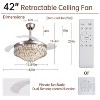 Garvee 42'' Modern Crystal Ceiling Fan With Lights 3-Color Changing, 6-Speed Retractable Chandelier Fan Light With Remote For Living Room Dining Room - 2 of 4