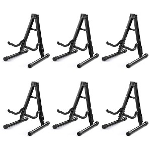 Yescom 6 Pcs Folding Guitar Stand Floor A-Frame w/ Foam Arms Instrument Display Universal for Acoustic Electric Bass Black - 1 of 4