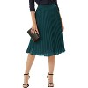 A-Line Swing Skirt for Women, High Elastic Waist Pleated Chiffon Midi Blackish Green - 3 of 4