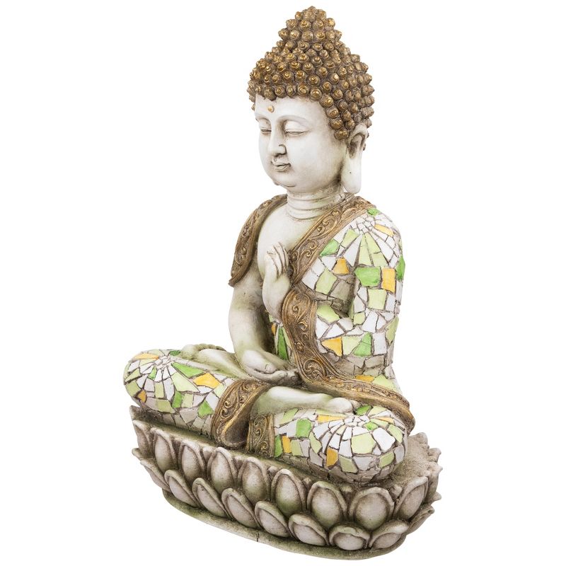 Northlight Meditating Mosaic Buddha Outdoor Ceramic Garden Statue - 19.5", 4 of 8