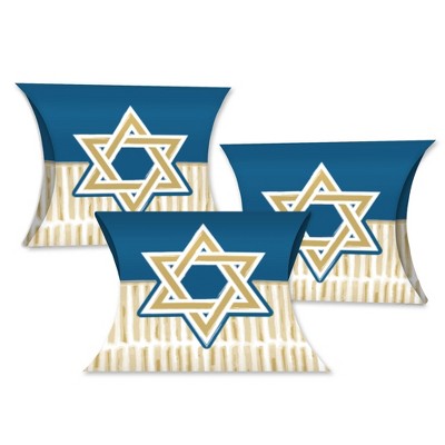 Big Dot of Happiness Happy Hanukkah - Favor Gift Boxes - Chanukah Holiday Party Petite Pillow Boxes - Set of 20