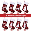 Aoibox 16 Pack 18 Inch Felt Christmas Stockings Red Black Buffalo Plaid Fireplace Hanging with Santa Snowman Reindeer Patterns - 3 of 4