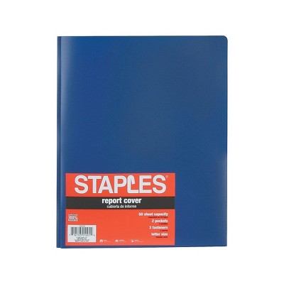 Staples Poly 2-Pocket Folder w/Prong Fasteners Blue Each (21646-CC) 431484