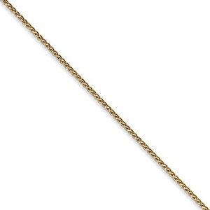 Black Bow Jewelry 1mm, 14k Yellow Gold, Diamond Cut Solid Spiga Chain Necklace - 1 of 4