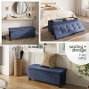 StorageBud Storage Ottoman for Bedroom End of Bed, Faux Leather Storage Bench, Large Storage Ottoman Bench, Entryway Bench with Storage - 3 of 4