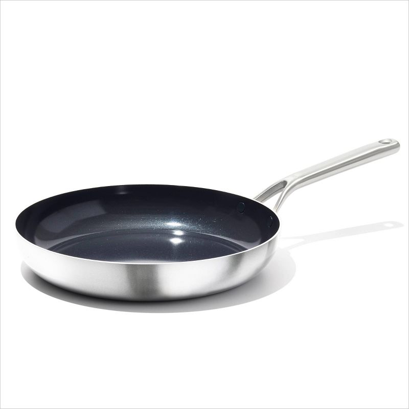 OXO 12&#34; Mira Tri-Ply Stainless Steel Non-Stick Open Frypan Silver, 1 of 9