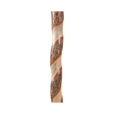 Twisted Sweet Gum 48" Natural Wood Walking Stick with Leather Strap