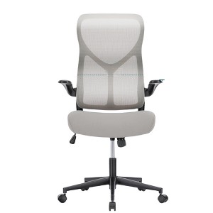 FONTOI Task Chairs, Mesh Office Chair with Flip-up Armrests and Lumbar Support for Home Office, Gray, 26.3"*48"*26.3" - 1 of 4