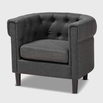 Bisset Chesterfield Chair Gray - Baxton Studio