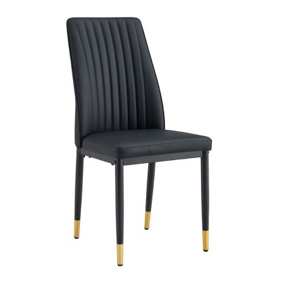 GlasFlength Accent Chairs Premium Upholstered Seating Comfortable High Back Design For Dining Kitchen Living Spaces, Black, 17"*16.7"*36.4"