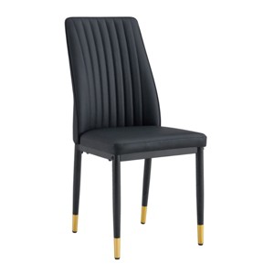 GlasFlength Accent Chairs Premium Upholstered Seating Comfortable High Back Design For Dining Kitchen Living Spaces, Black, 17"*16.7"*36.4" - 1 of 4