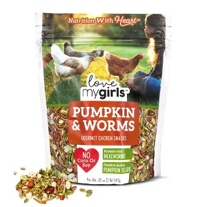 Love My Girls: Chicken Snacks - Pumpkin & Worms Pet Treats - 2lb Bag - 1 of 4