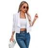 Coolmee Women's 3/4 Sleeve Cropped Blazer Lightweight Open Front Suit Jacket for Business Casual - 2 of 4