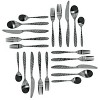 20pc Stainless Steel La Vague Silverware Set Matte Black - MegaChef