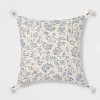 Jacobean Square Throw Pillow Blue - Threshold™