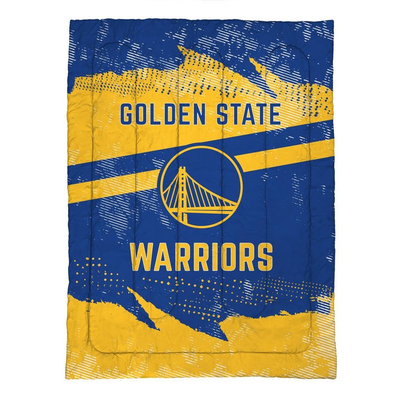 NBA Golden State Warriors Slanted Stripe Twin Bedding Set in a Bag - 4pc, 2 of 4