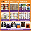 Joyfy 168 pcs Halloween Kids Assorted Stationery Sets,Party Favors for Kids,Classroom Prizes Gifts,Including Halloween Bag, Notepads, Stamps, Pencils - 2 of 4
