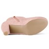 Allegra K Women's Round Toe Side Zip Low Platform Chunky Heel Ankle Booties - 4 of 4