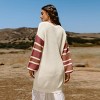Women's Knit V-Neck Striped Long Sleeve Loose Fit Mini Sweater Dress - Cupshe - 2 of 4