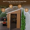 8x4 FT Heavy-Duty Metal Outdoor Storage Shed with Windows, All-Weather Small Garden Tool Shed for Backyard or Lawn – Cuddlewood - 3 of 4