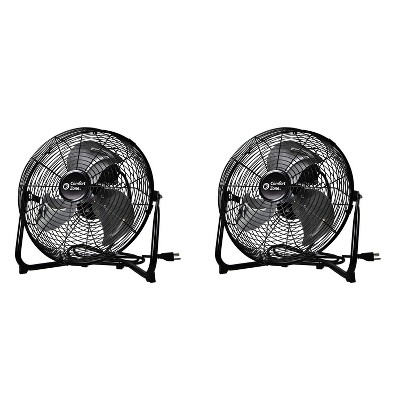 Comfort Zone High-Strength 12-Inch High-Velocity 3 Speed 180-Degree Adjustable Inside Home Cradle Fan in Black for Home, Apartment, or Office (2 Pack)