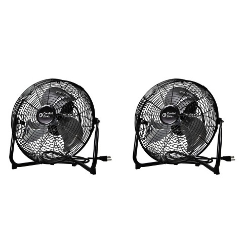 Comfort Zone High Strength 12 Inch High Velocity 3 Speed 180 Degree Adjustable Inside Home Cradle Fan In Black For Home Apartment Or Office 2 Pack Target