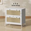 Munora Lockable 2-Drawer Filing Cabinet with Adjustable Hanging Bar, Boho Style File Cabinet for Letter/A4/Legal Size, White - 3 of 4